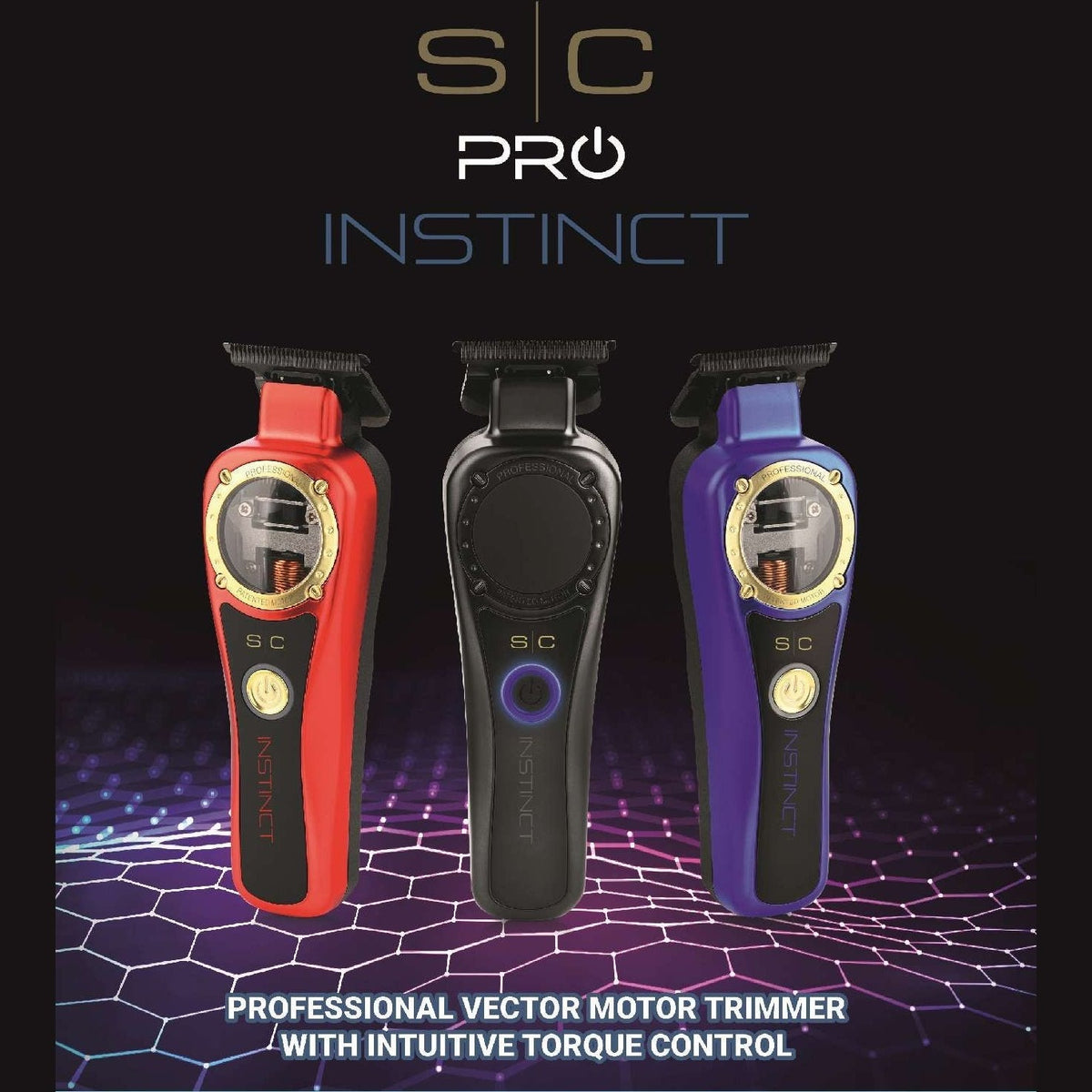 Stylecraft Instinct Intuitive Torque Control Trimmer - Red, Black, & Blue Lids My Beauty Site Pro