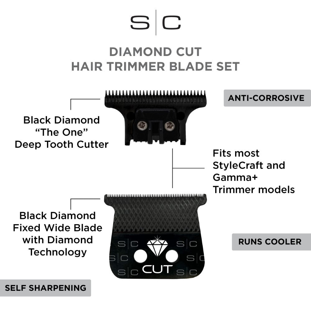STYLECRAFT DIAMOND CUT DLC TRIMMER BLADE W/ "THE ONE" CUTTER (#SC541B) N.O.S. Barber Supply