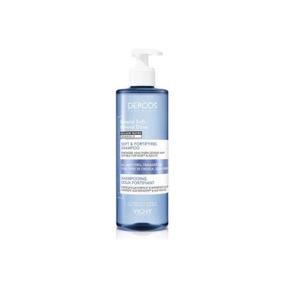 Vichy Dercos Mineral Soft Shampoo 400ml - Strengthening Daily Use for All Hair Types Beauty Care Bag