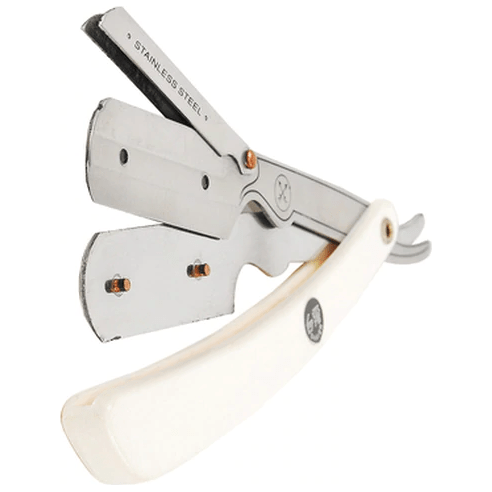 Parker SRW 34R White Resin Handle Straight Razor Pasteur Pharmacy