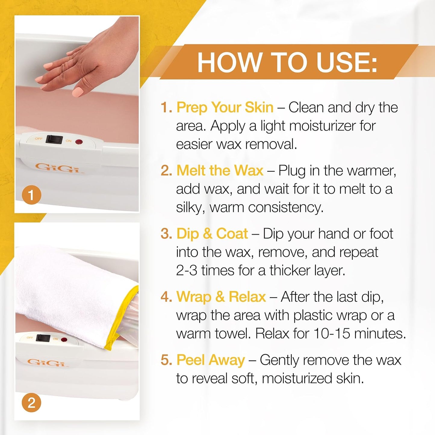Paraffin Bath with GiGi Peach Paraffin Wax, 6 lbs Lunali Nail Supply