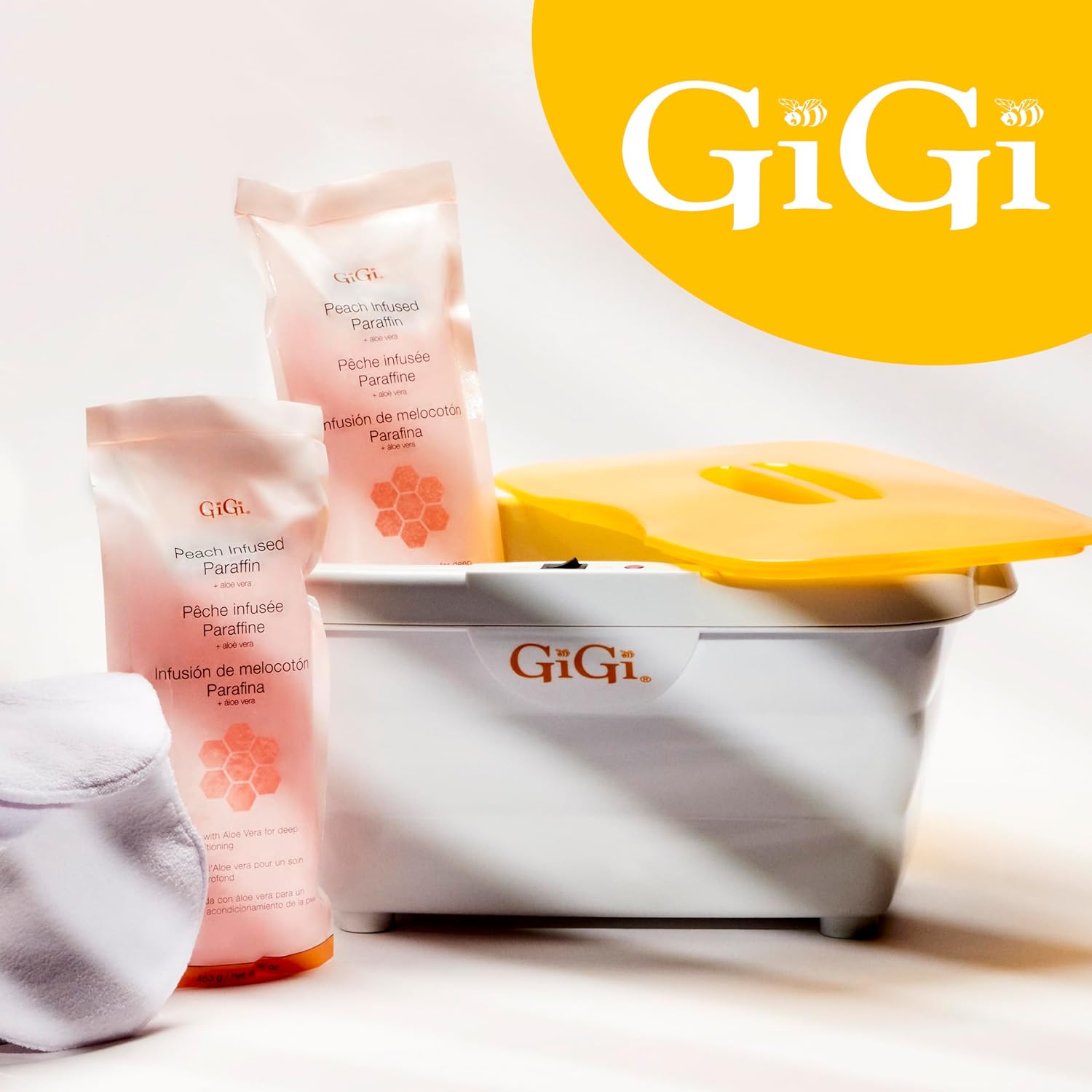 Paraffin Bath with GiGi Peach Paraffin Wax, 6 lbs Lunali Nail Supply