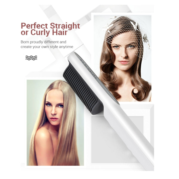 K-SKIN KD380 Hair Straightener Electric Straight Hair Curler Comb Brush PTC Heating Ceramic Straight Hair Brush, UK Plug(Black) Salrog (Powered by Solnuance)