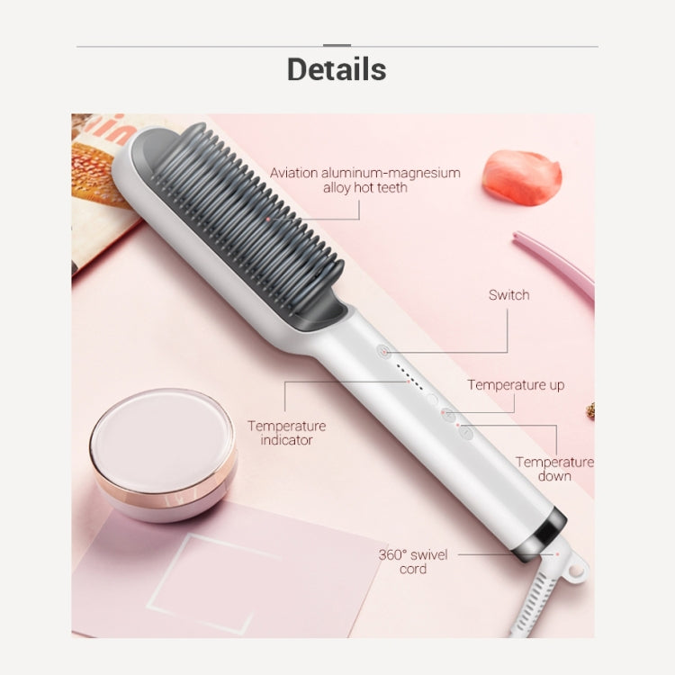 K-SKIN KD380 Hair Straightener Electric Straight Hair Curler Comb Brush PTC Heating Ceramic Straight Hair Brush, UK Plug(Black) Salrog (Powered by Solnuance)
