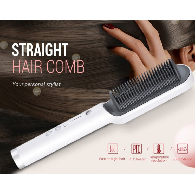 K-SKIN KD380 Hair Straightener Electric Straight Hair Curler Comb Brush PTC Heating Ceramic Straight Hair Brush, UK Plug(Black) Salrog (Powered by Solnuance)