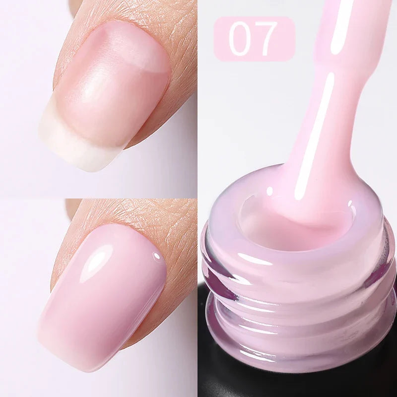 BORN PRETTY Milky Pink Rubber Base Gel Nail Polish Glitter 15ml Semi-Permanent Varnish Soak Off Self Leveling UV LED Gel Blushimmer