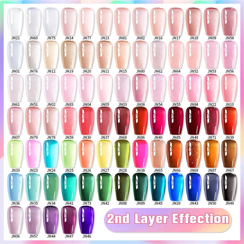 BORN PRETTY Jelly Nude Gel Nail Polish 10ml Light Pink Peach Translucent Color UV Light Cure Gel Varnish Nail Art DIY at Home Blushimmer