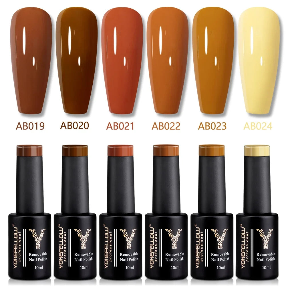 YOKEFELLOW 2022 New Color 10ML Nail Gel Polish Semi Permanent Gel Varnish Base Top Coat 122 Soak Off Colors Organic Nail Varnish Blushimmer