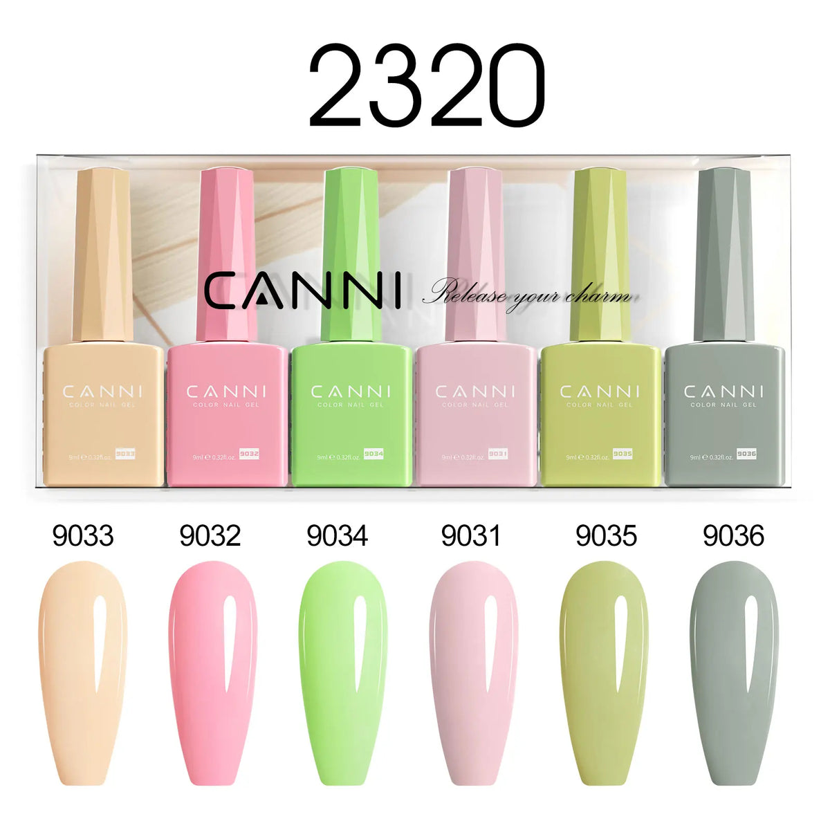 6pcs*9ml CANNI HEMA FREE Nail Gel Polish Set Gorgeous Color Semi Permanent Pigmented Painting Gel Soak off UV LED Gel Nails Kit Blushimmer