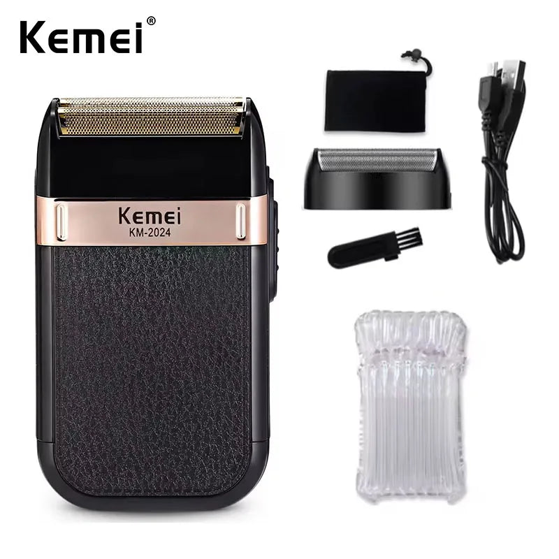 Kemei KM-2024 USB Charging Electric Shaver For Men Reciprocating Twin Blade Razor Shaver Beard Trimmer Shaving Machine Noventix
