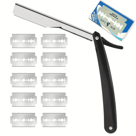 Vintage Manual Shaver for Men – Classic Barbershop Razor with 10 Stainless Steel Blades | Traditional Wet Shaving & Grooming Razor WTN Essentials