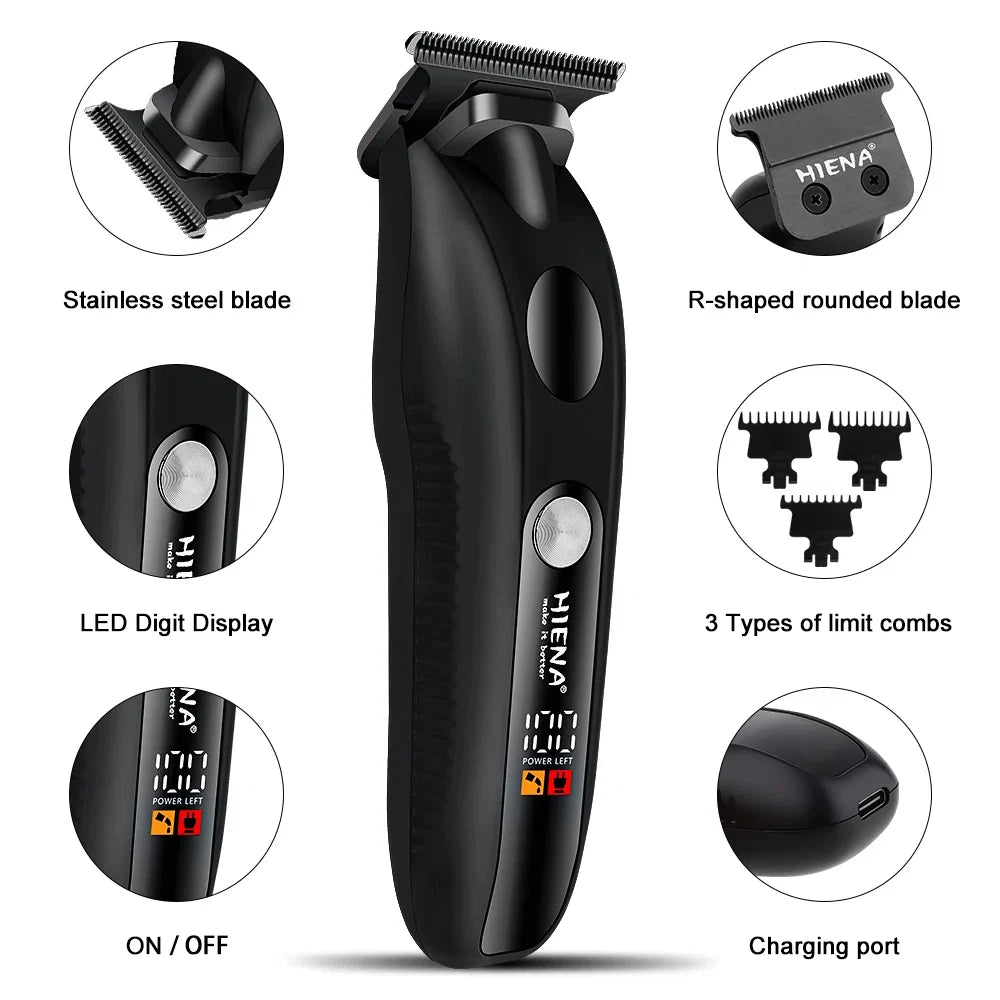 Hair Clippers for Men Professional Cordless Barber T-Blade Beard/Hair Trimmer Set Electric Razor Foil Shaver Nose Men's Hair Cut Noventix