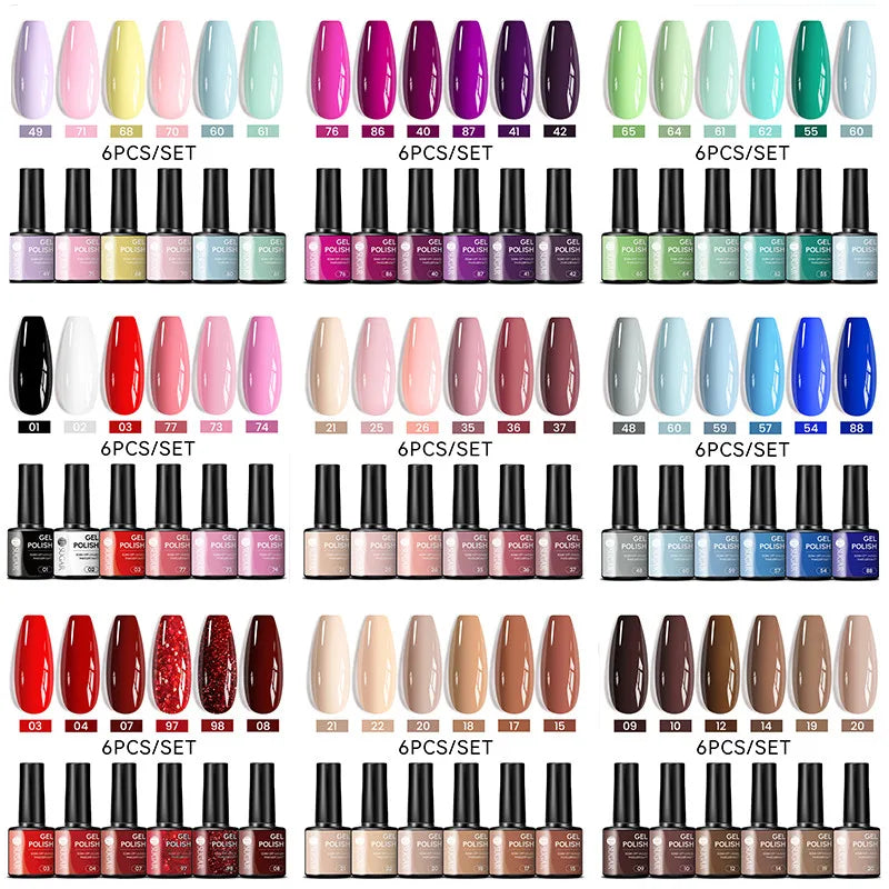 UR SUGAR 7ml All Season Gel Nail Polish Set Nude Pink Red Glitter Semi Permanent UV Gel Kits All For Manicure Soak Off Vernis Blushimmer