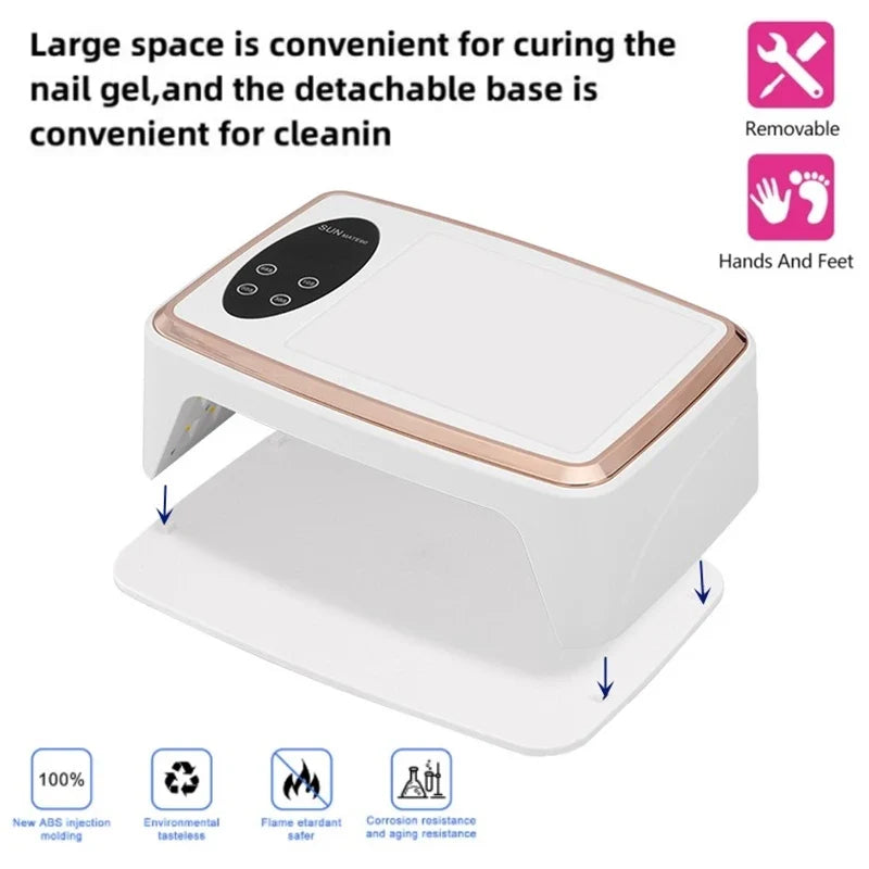 90 LEDS Nail Dryer LED Nail Lamp UV Lamp for Curing All Gel Nail Polish Motion Sensing Manicure Pedicure Salon Tool Big Space Blushimmer