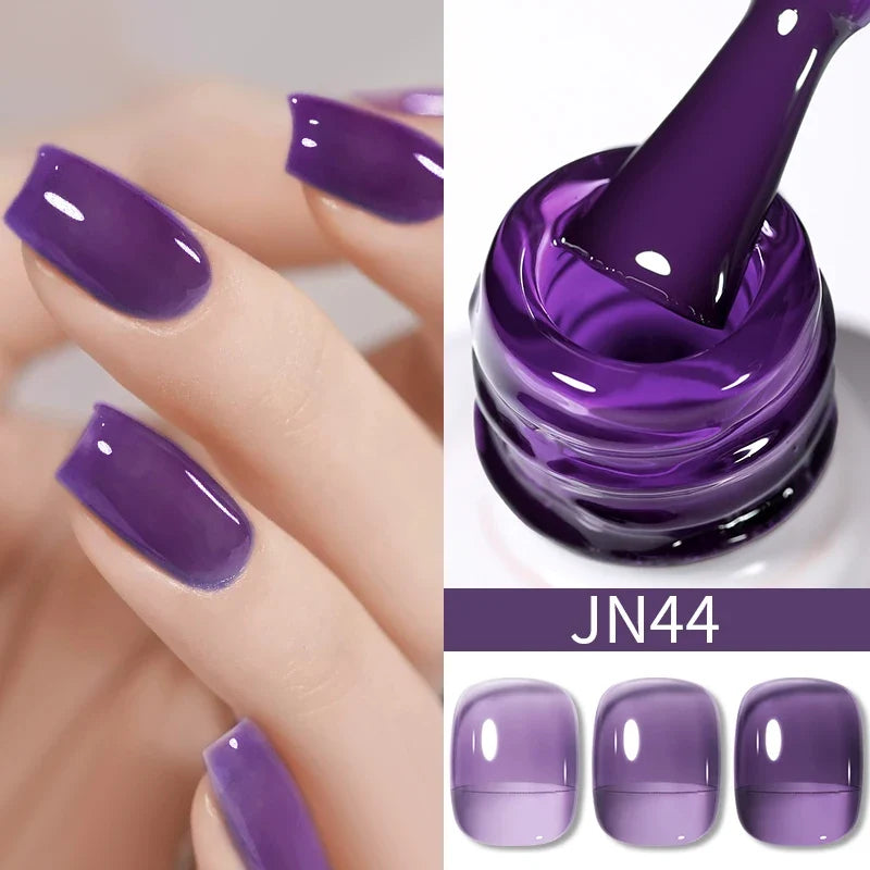 BORN PRETTY 10ml Blood Red Jelly Gel Nail Polish Halloween Nails Art Gel Polish Sheer Translucent Nail Gel for Winter Manicure Blushimmer