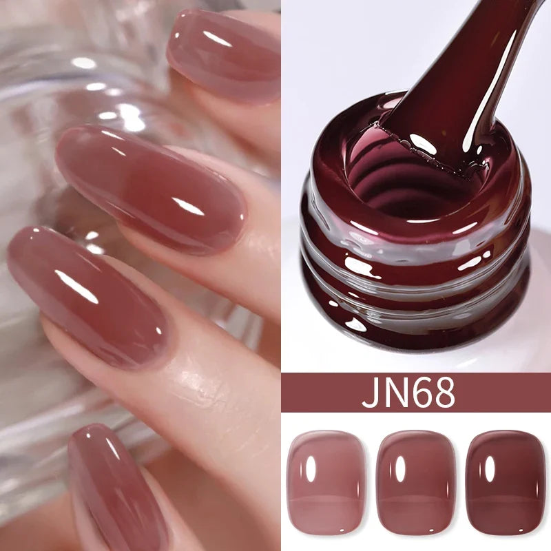 BORN PRETTY 10ml Blood Red Jelly Gel Nail Polish Halloween Nails Art Gel Polish Sheer Translucent Nail Gel for Winter Manicure Blushimmer