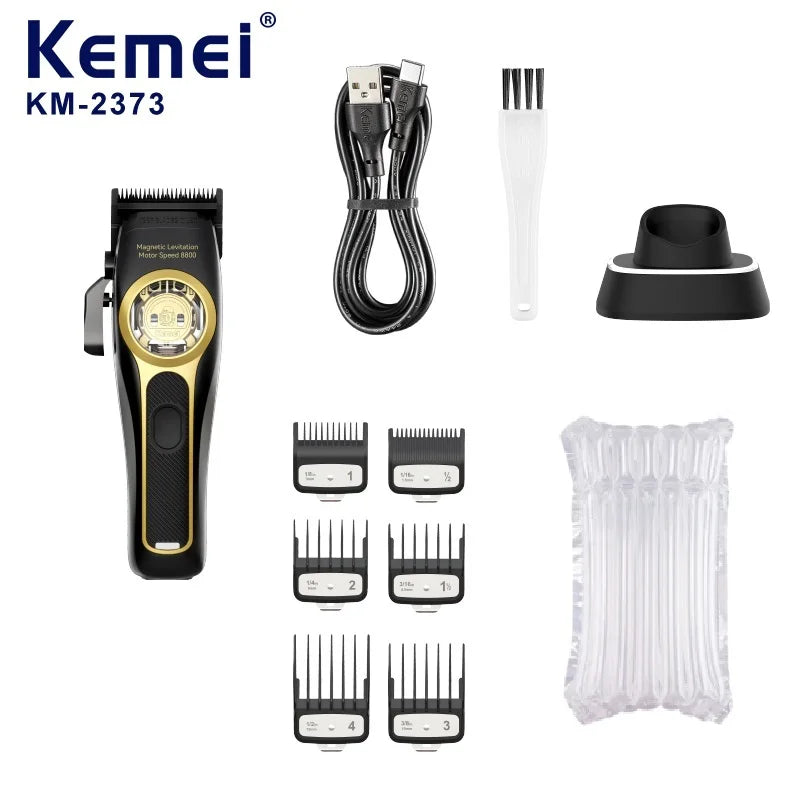 Kemei Professional Hair Clipper Magnetic Levitation Motor 8800 Rpm Charging Base Hair Clipper Men's Hair Clipper KM-2373 Noventix