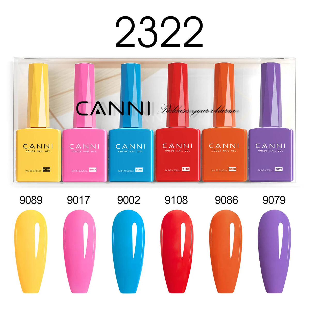 6pcs*9ml CANNI HEMA FREE Nail Gel Polish Set Gorgeous Color Semi Permanent Pigmented Painting Gel Soak off UV LED Gel Nails Kit Blushimmer