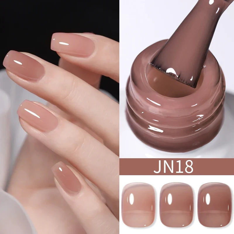 BORN PRETTY 10ml Blood Red Jelly Gel Nail Polish Halloween Nails Art Gel Polish Sheer Translucent Nail Gel for Winter Manicure Blushimmer
