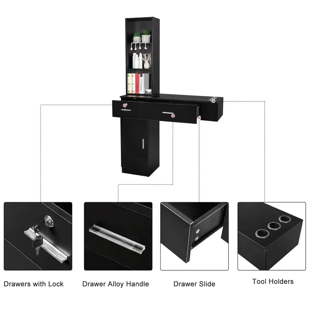 Wall Mount Barber Station With Storage Cabinet For Salons S And B Enterprise