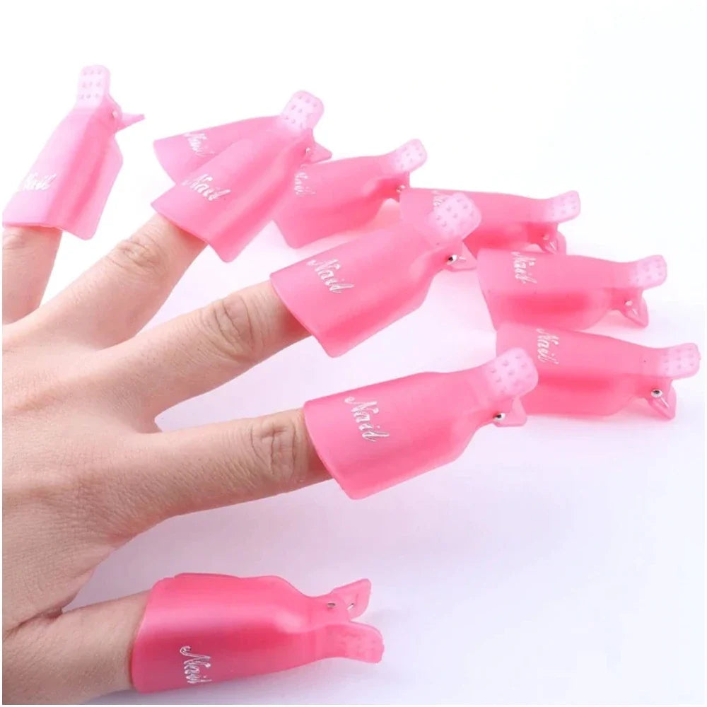 (10Pcs) Gel Nail Polish Remover Cap Clips Resuable Finger&Toe Nail Clips for removal Acrylic Nail Art Gel Polish Soak Off Tool Blushimmer