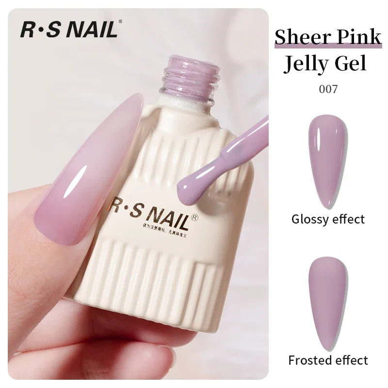 RS NAIL Jelly Transparent Gel Nail Polish 10g Summer Nude Pink Gel Polish Semi Permanent Soak Off UV LED Varnish Jade Nail Gel Blushimmer