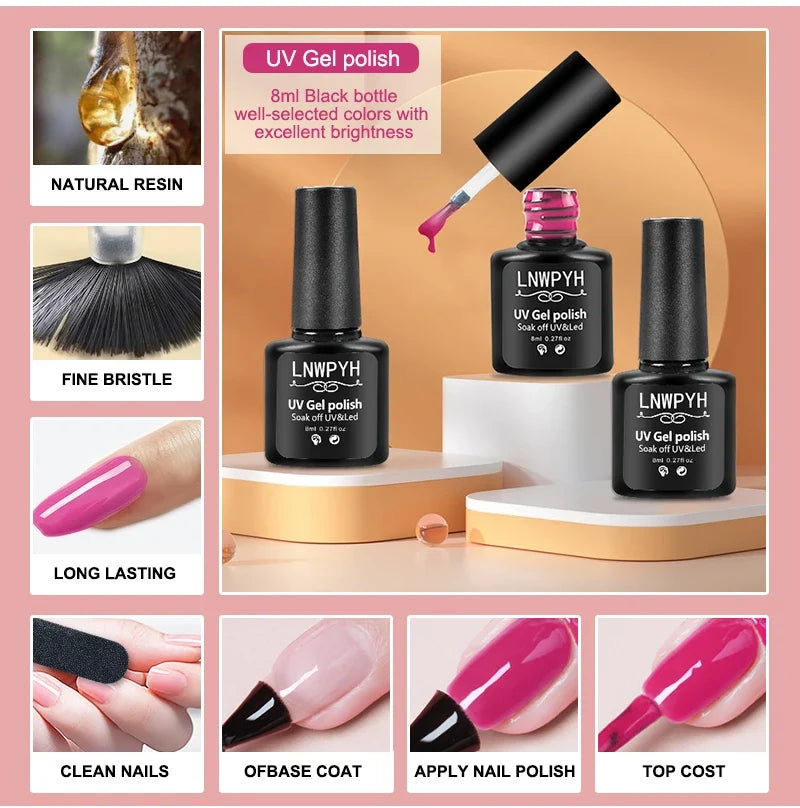 Gel Nail Polish Kit With UV Nail Lamp Electric Nail Drill Machine Soak OFF Gel Nail Kit Base&Top Coat Gel Polish Nail Tool Set Blushimmer