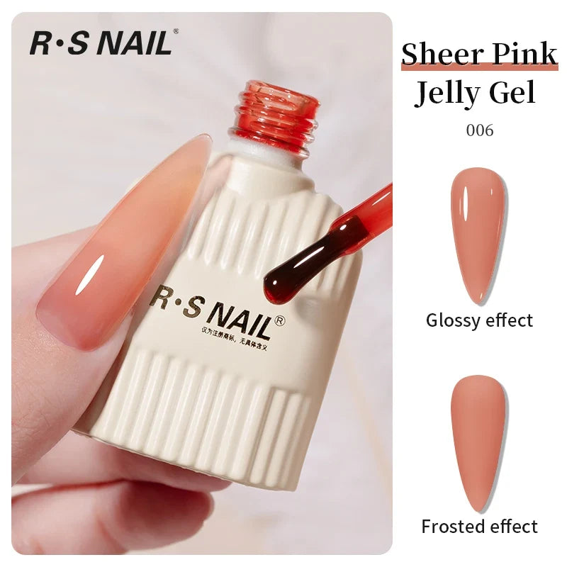RS NAIL Jelly Transparent Gel Nail Polish 10g Summer Nude Pink Gel Polish Semi Permanent Soak Off UV LED Varnish Jade Nail Gel Blushimmer