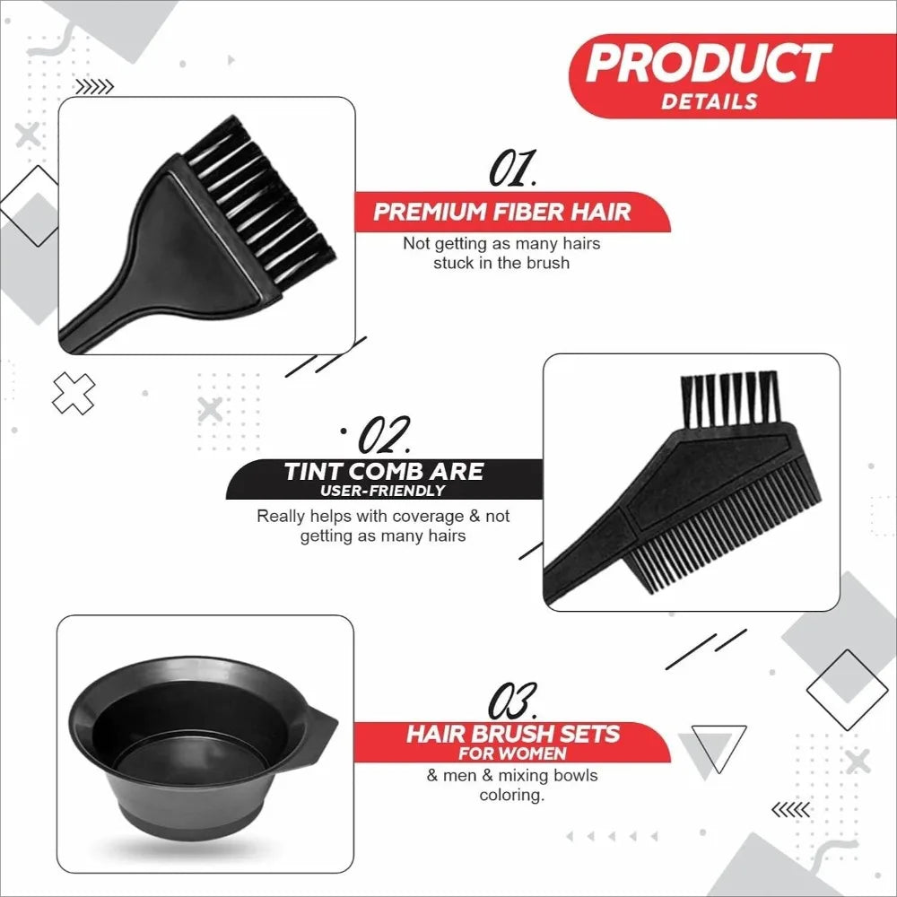 4Pcs Home Salon Hair Dyeing Brush Set Hair Dyeing Cream Bowl Coloring Brush Comb Kits Hair Tint Applicator Barber Styling Tools Game On Interactive LLC (OnlyTenBucks.com)