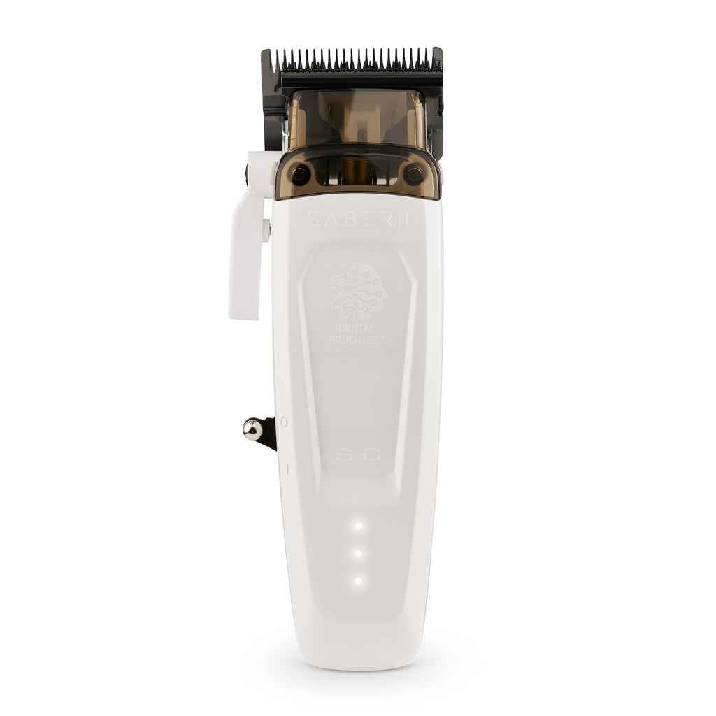 StyleCraft Saber II Cordless Digital Brushless Motor Clipper – White (SC619) Certified Clippers