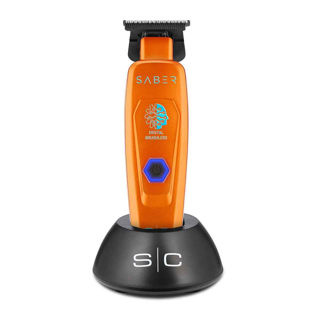 StyleCraft Saber Cordless Digital Brushless Motor Trimmer – Orange (SC421O) Certified Clippers