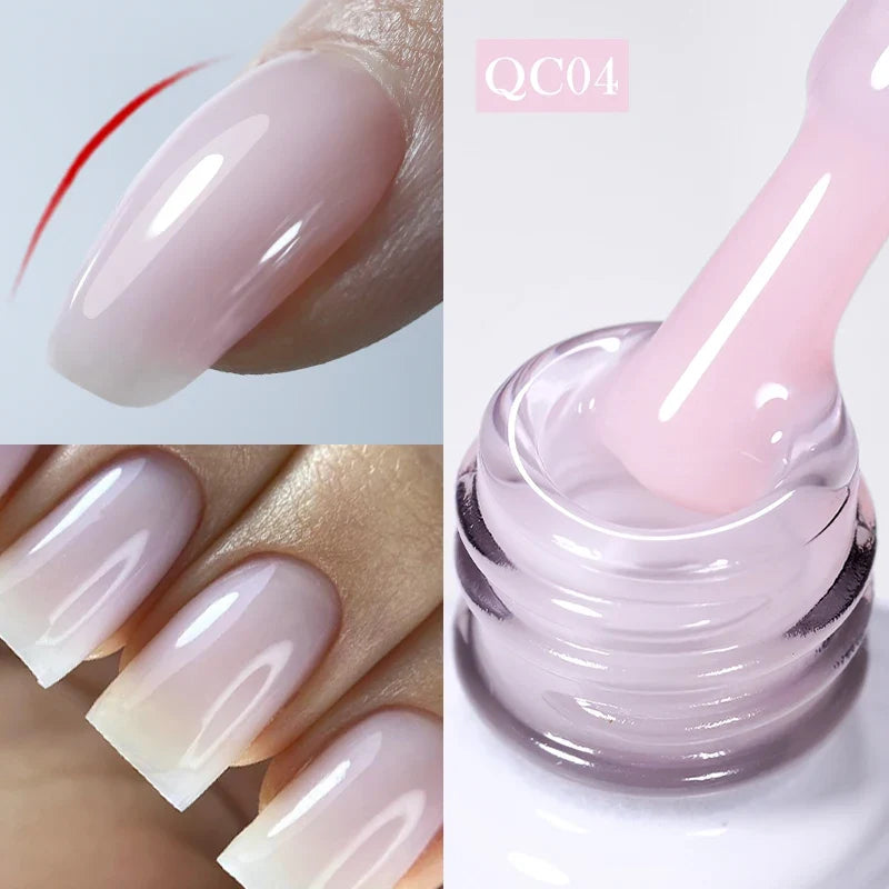 BORN PRETTY Milky White Jelly Nude Gel Nail Polish 10ml White Translucent Soak Off Gel Vernis Semi Permanent Need UV Light Cure Blushimmer