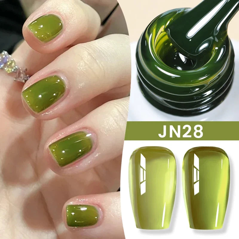 BORN PRETTY Jelly Nude Gel Nail Polish 10ml Light Pink Peach Translucent Color UV Light Cure Gel Varnish Nail Art DIY at Home Blushimmer