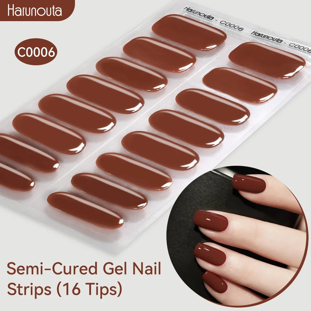Gradient Auroras Semi Cured Gel Nail Strips Sparkly Shinning DIY Gel Polish Stickers for Nails Works with UV/LED Nail Lamps Blushimmer