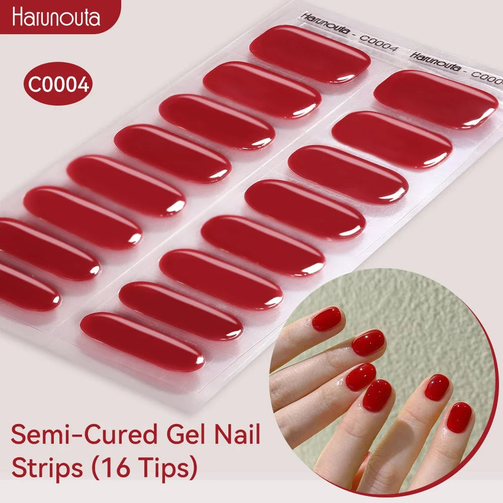 Gradient Auroras Semi Cured Gel Nail Strips Sparkly Shinning DIY Gel Polish Stickers for Nails Works with UV/LED Nail Lamps Blushimmer