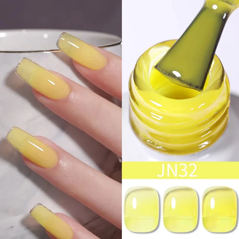 BORN PRETTY 10ml Blood Red Jelly Gel Nail Polish Halloween Nails Art Gel Polish Sheer Translucent Nail Gel for Winter Manicure Blushimmer