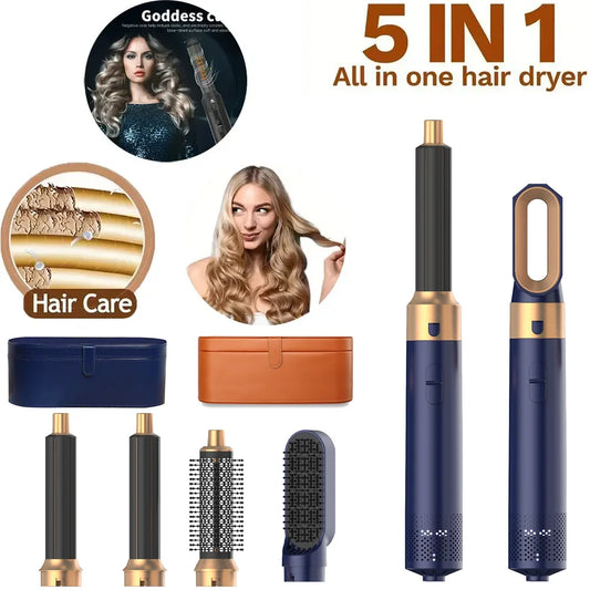5 In 1 Styling Hair Dryer Electric Comb Negative Ion Professional Automatic Comb Curly Hair Straight Hair Comb Styling Tool Noventix