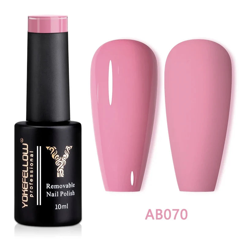 YOKEFELLOW 10ml Jelly Nude Gel Nail Polish High Quality Translucent Pink Nail Gel Varnish Soak Off UV Gel Polish Long Lasting Blushimmer