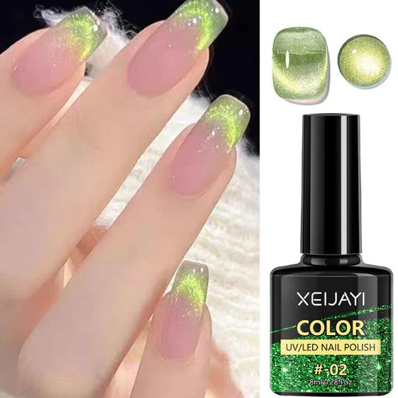 XEIJAYI Pink Cat Eye Gel Nail Polish Ceramic Magnetic Gel UV Semi-permanent Enamels Varnish Nail Supplies For Professionals Gel Blushimmer