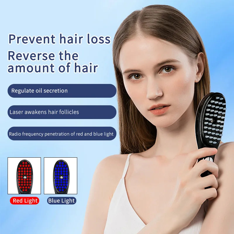 Sonic Vibration Scalp Massager Red Light Therapy Head Massage Comb Anti Hair Loss Anion Spray Hair Growth Brush Stress Relief Noventix