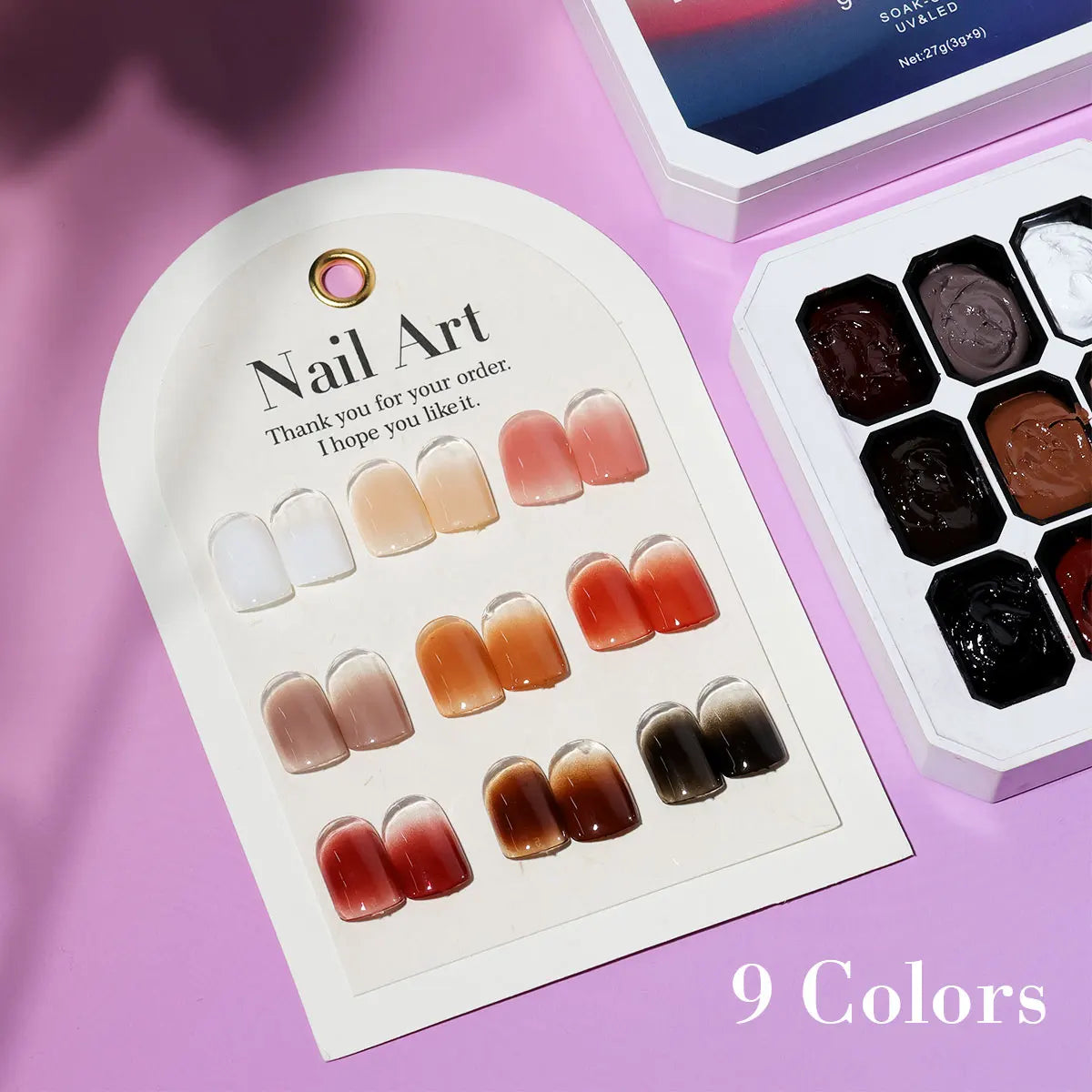 LIMEGIRL 9 Color Gradient Painting Gel Nail Art Gradient Color DIY Design Gel Quick Flower Paint Engraving Gel Nail Polish Blushimmer
