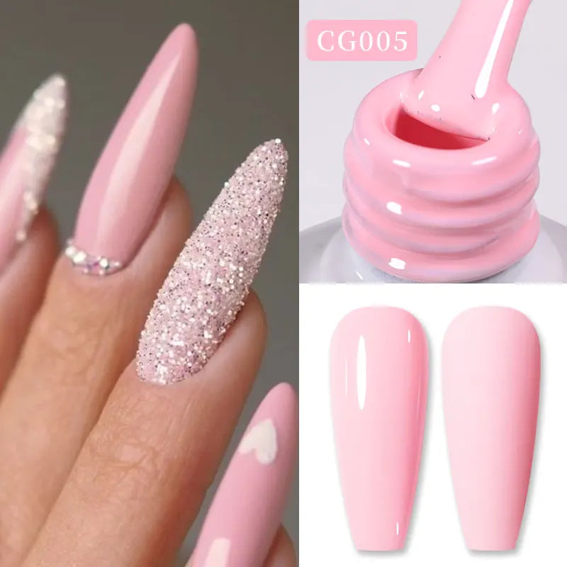 BORN PRETTY Jelly Nude Gel Nail Polish 10ml Light Pink Peach Translucent Color UV Light Cure Gel Varnish Nail Art DIY at Home Blushimmer