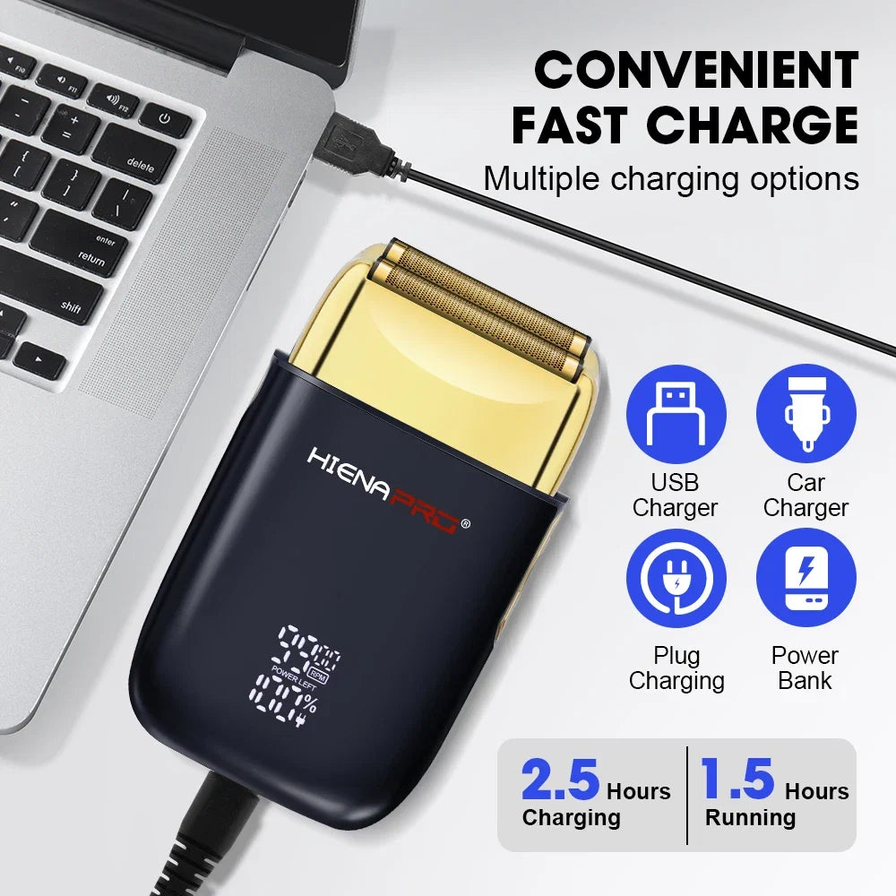 HIENA shaving machine men Electric shaver Hair clipper Rechargeable Metal Housing Pro Electric Shaver For Men Electric home Noventix