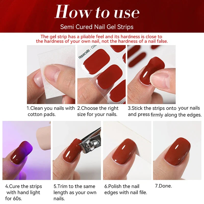 Gradient Auroras Semi Cured Gel Nail Strips Sparkly Shinning DIY Gel Polish Stickers for Nails Works with UV/LED Nail Lamps Blushimmer