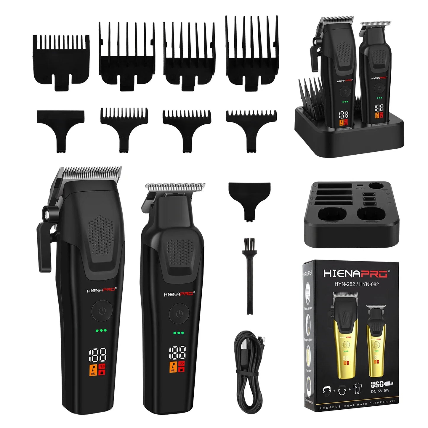 Professional Cordless Men's Barber Kit Electric Hair cutter hair Trimmer Machine Hair Cutting Machine Clipper gift for men Noventix