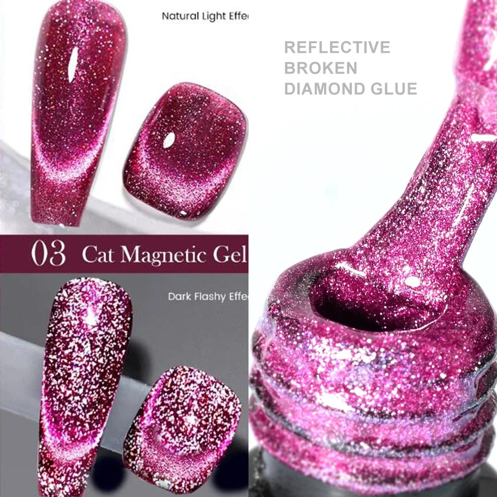 XEIJAYI Pink Cat Eye Gel Nail Polish Ceramic Magnetic Gel UV Semi-permanent Enamels Varnish Nail Supplies For Professionals Gel Blushimmer