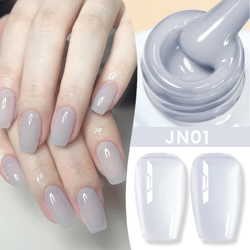 BORN PRETTY Milky White Jelly Nude Gel Nail Polish 10ml White Translucent Soak Off Gel Vernis Semi Permanent Need UV Light Cure Blushimmer