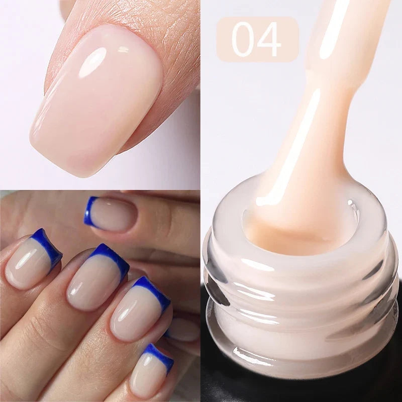 BORN PRETTY Milky Jelly Rubber Base Gel for Gel Nail Polish 15ml Russian Self-leveling Nude Color Soak Off Semi Permanent UV Gel Blushimmer