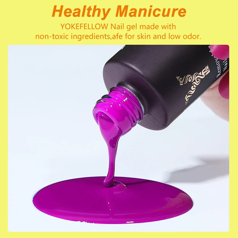 YOKEFELLOW 2022 New Color 10ML Nail Gel Polish Semi Permanent Gel Varnish Base Top Coat 122 Soak Off Colors Organic Nail Varnish Blushimmer