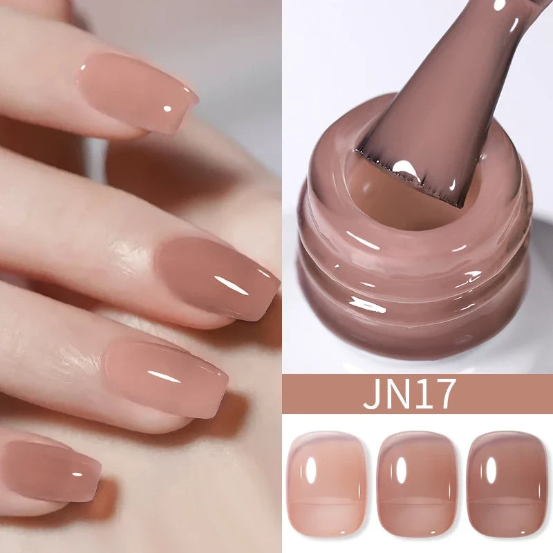 BORN PRETTY 10ml Blood Red Jelly Gel Nail Polish Halloween Nails Art Gel Polish Sheer Translucent Nail Gel for Winter Manicure Blushimmer